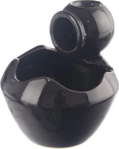 Czarna ceramiczna kadzielnica 9 × 9 × 9 cm