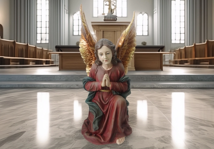 Klęczący anioł – dekoracyjna figurka 62 cm