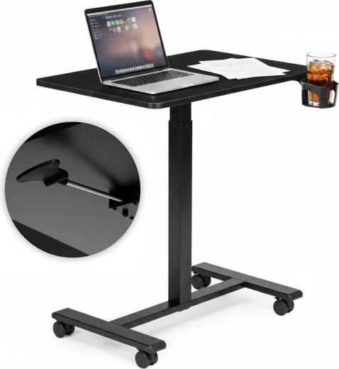 Mobilny stolik na laptop ModernHome z regulacją wysokości 70 × 48 cm, czarny