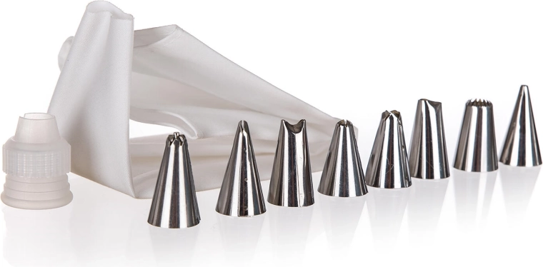 Rękaw cukierniczy z 8 stalowymi końcówkami Culinaria