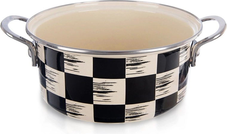 Emaliowany garnek Szachownica 20 cm, 2,2 l