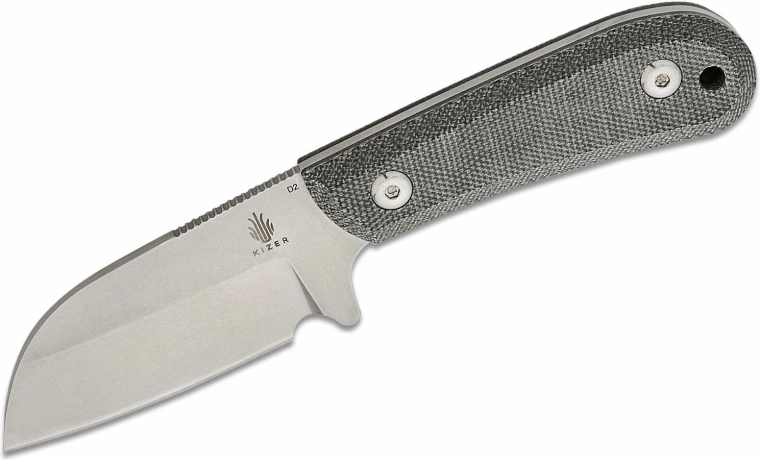 Kizer Deckhand Grey nóż stały 7,5 cm, stonewash, czarna Micarta, pochwa Kydex