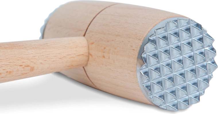 Drewniany tłuczek do mięsa z metalowymi wkładkami 29 cm