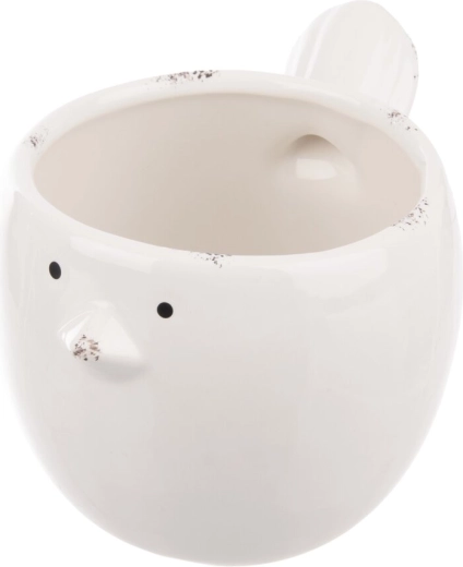 Biały ceramiczny kwietnik w kształcie ptaszka 17 cm