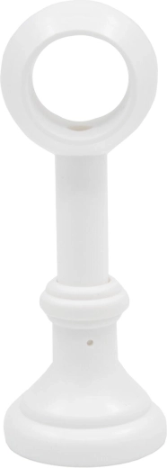 Biały plastikowy uchwyt na drążek zasłonowy