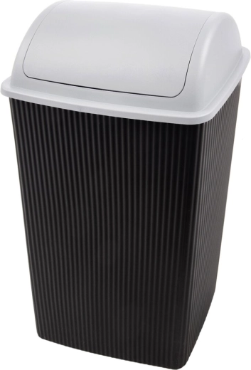 Plastikowy kosz na śmieci z uchylną klapą 38 l