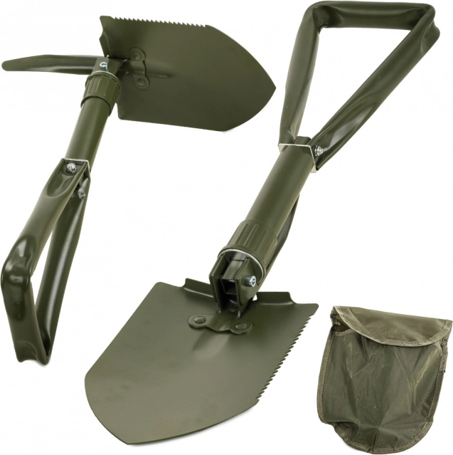Składana wielofunkcyjna łopata z kilofem w etui