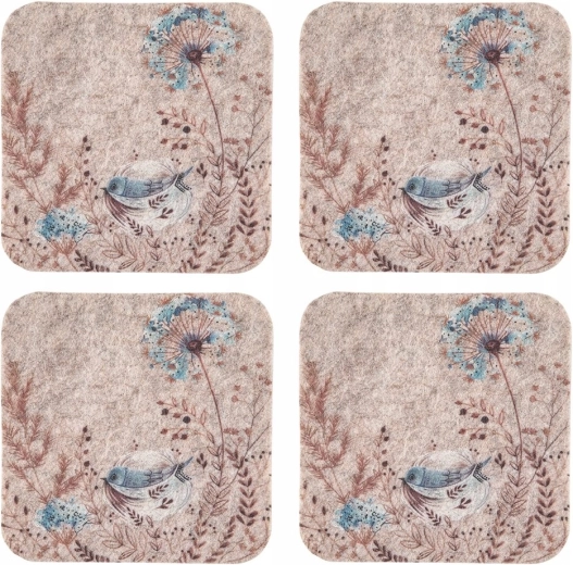 Zestaw 4 filcowych podkładek Serenity 10 × 10 cm