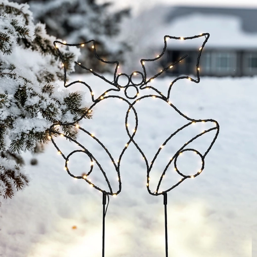 Solight zewnętrzna dekoracja LED dzwonki świąteczne z timerem 50 cm, 100 LED