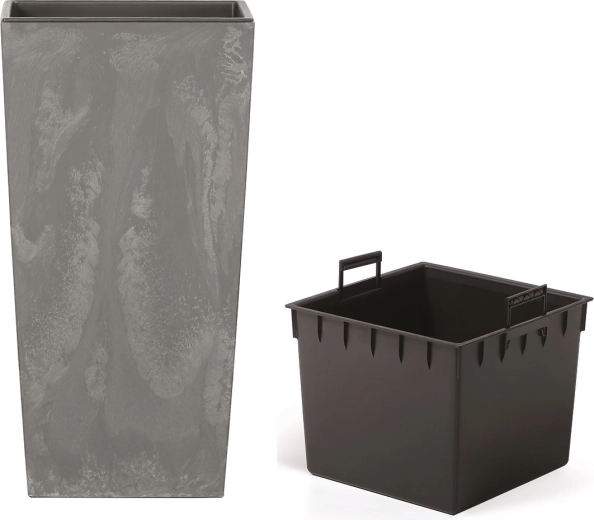 Donica Urbi Square efekt betonu z wkładem 24 cm marengo