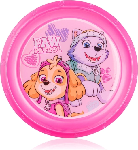 Dziecięcy talerz 22 cm PAW PATROL różowy plastikowy