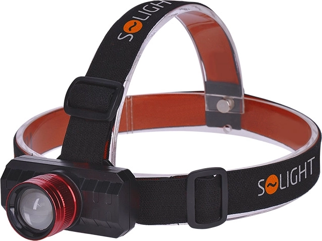 Solight ładowalna LED latarka czołowa 3 W, 150 lm z zoomem i baterią Li-Ion