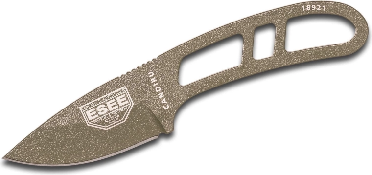ESEE Candiru nóż na szyję 5,1 cm, OD zielony, stal węglowa, plastikowa pochwa
