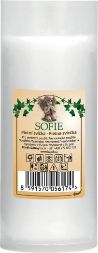 Wkład parafinowy zastępczy do znicza, biały, 14 cm