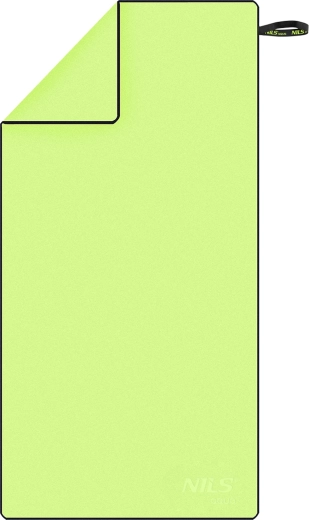 Szybkoschnący ręcznik z mikrofibry NILS aqua zielony/czarny 140 × 70 cm