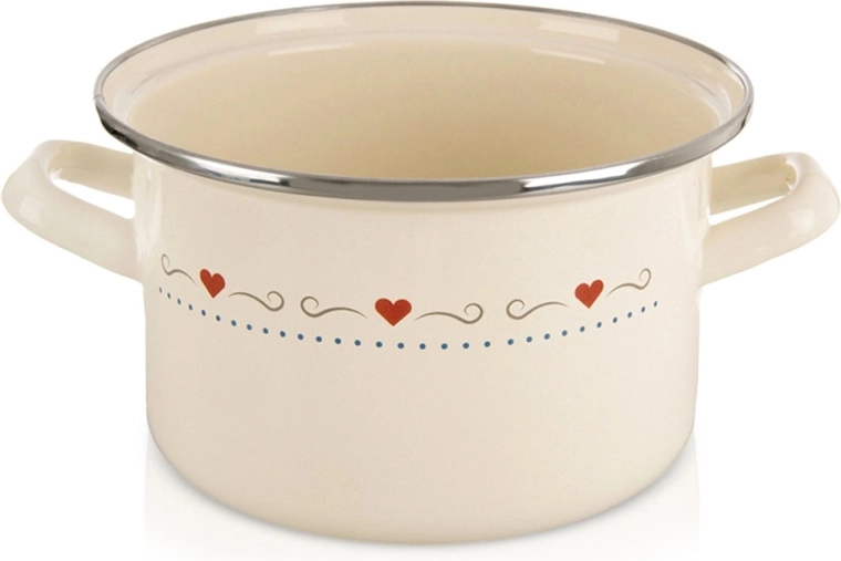 Emaliowany garnek Tonca 18 cm, 2 l, kremowy