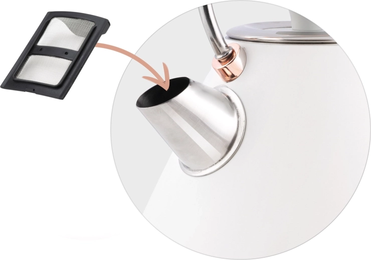 Metalowy dzióbek z wyjmowanym filtrem antykamiennym