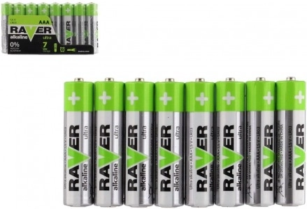 Alkaliczne baterie AAA 1,5 V – 8 szt. RAVER