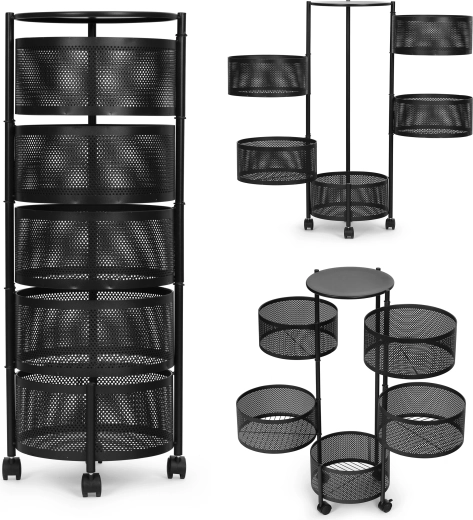 Kuchenny organizer na kółkach z obrotowymi półkami ModernHome
