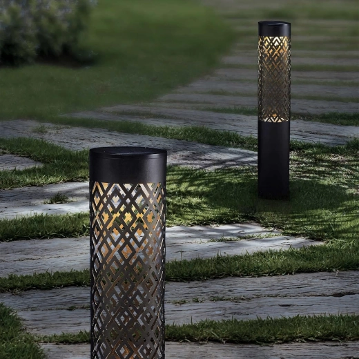 Solarne ogrodowe lampy wbijane 71 cm – dekoracyjna pochodnia, 2 szt.