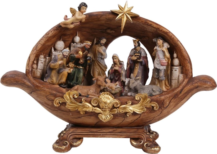 Bożonarodzeniowa szopka w formie groty 33,5 × 9,5 × 23 cm