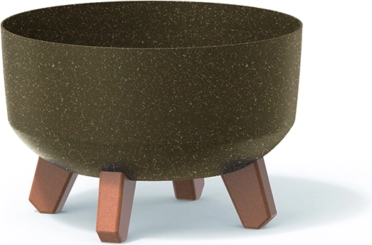 Doniczka na nóżkach Gracia Low Eco Wood 28,5 cm – kawowa
