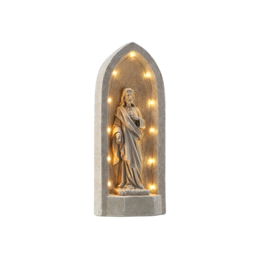 Figurka Jezus w kapliczce z oświetleniem LED