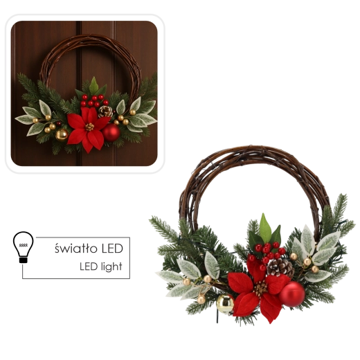 Stylowy czerwono‑złoty design