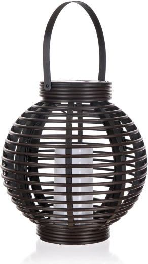 Wiszący solarny lampion z efektem płomienia, 1 LED, 22 × 23 cm