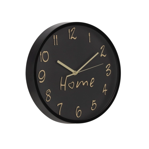 Zegary ścienne okrągłe 30,5 × 30,5 × 4,3 cm czarne