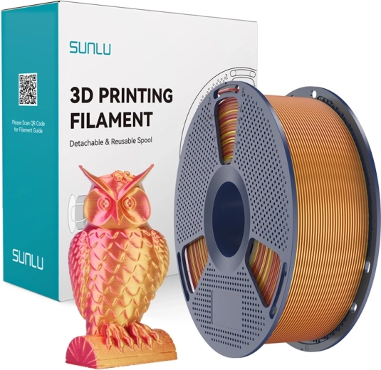 Sunlu PLA+ Silk dwukolorowy filament do druku 3D (czerwony/złoty)