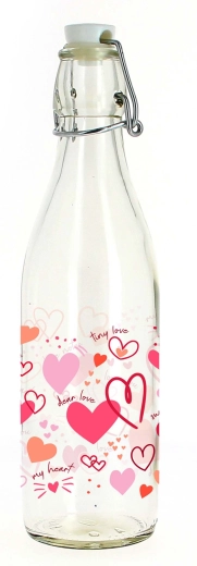 Butelka z zamknięciem patentowym z motywem serca 260 ml
