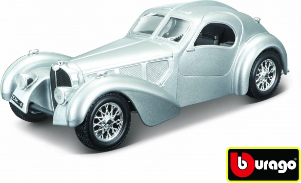 Model samochodu Bugatti Atlantic 1:24 srebrny od Bburago
