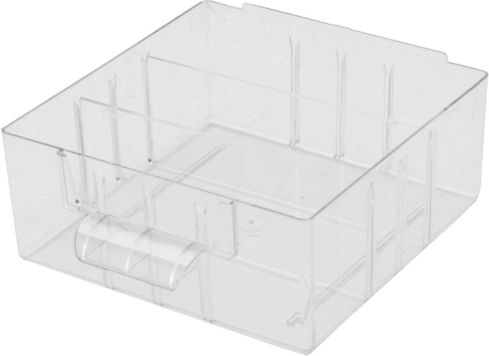 Średnie plastikowe pudełko M z przegródkami 13,6 × 13,6 × 5,7 cm