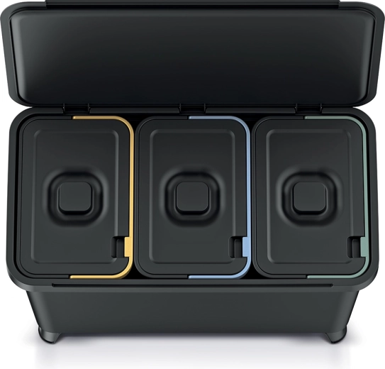 Przejrzysta segregacja z 3 przegrodami i kolorowym oznaczeniem