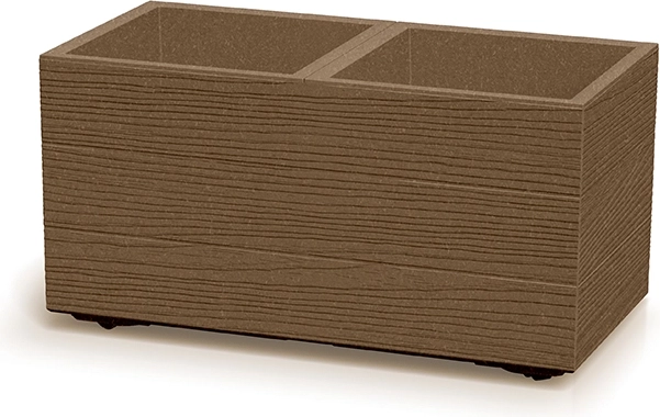 Donica Madera Case Eco Wood brązowa – modułowa skrzynka z dekorem drewna