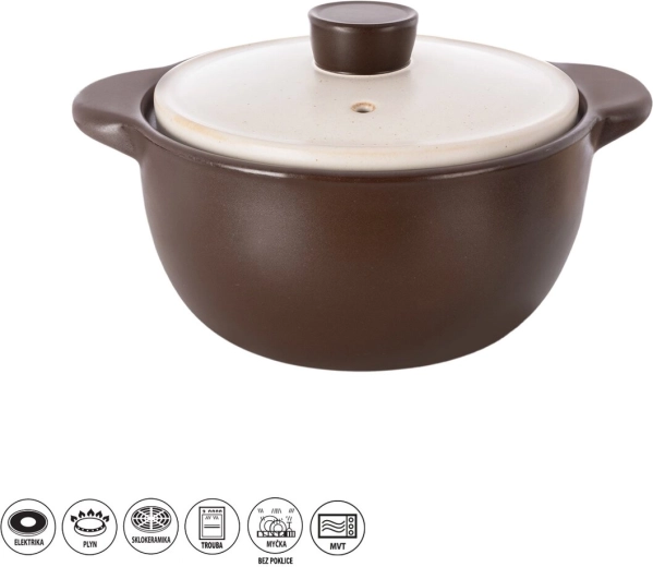 Żaroodporny ceramiczny garnek z pokrywką 4,8 l