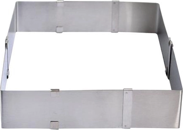 Regulowana prostokątna obręcz do tortu ze stali nierdzewnej 16–28 cm