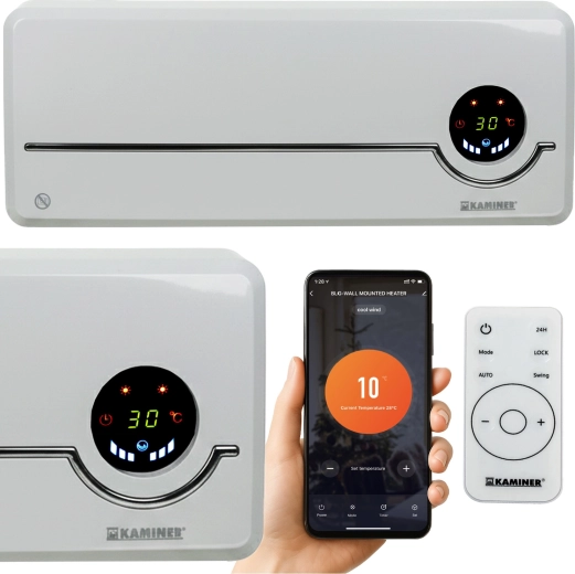 Kaminer Airo naścienna elektryczna kurtyna powietrzna z Wi‑Fi i pilotem
