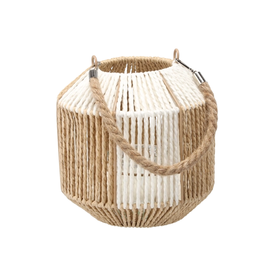 Lampion ze szklaną wkładką 20 cm – wzór szachownicy