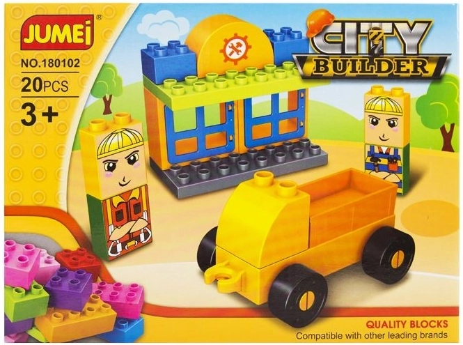 Klocki konstrukcyjne Jumei City Builder miasto – budowa, 20 elementów, 26 × 19 cm - 1 sztuka