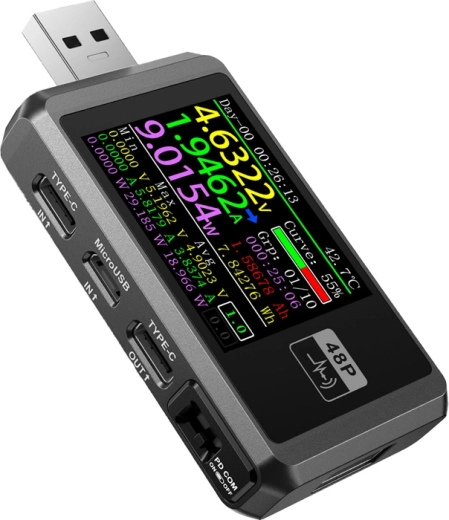 Tester portów USB FNIRSI FNB48P czarny