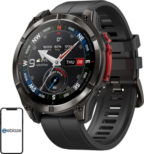 Zeblaze Stratos 4 Pro – inteligentny zegarek outdoorowy czarny