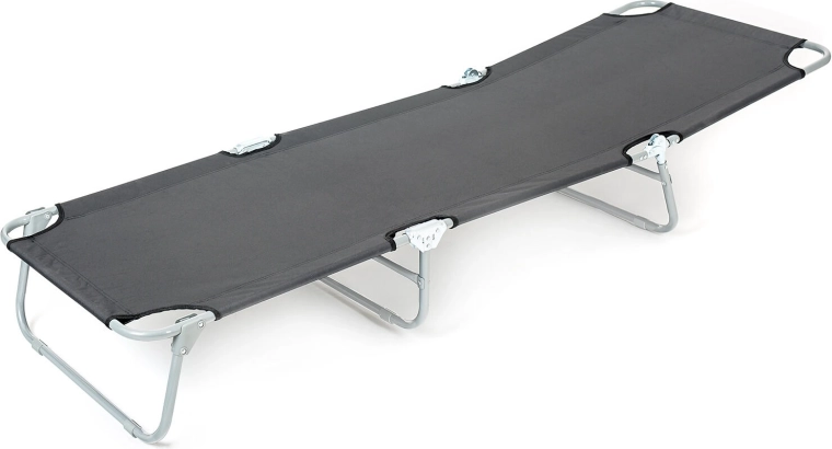Stabilna metalowa rama z wytrzymałą tkaniną
