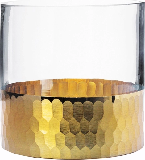 Szklany wazon i świecznik Golden honey 12 cm