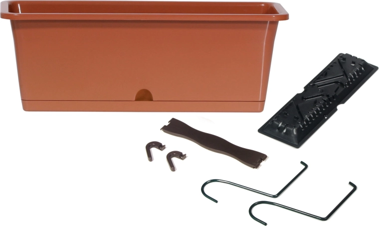 Skrzynka balkonowa z hakami CAMELIA W 50,8 cm terakota