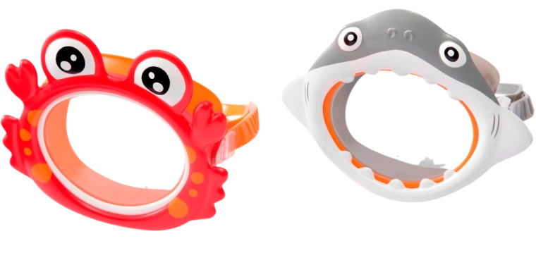 Dziecięce okulary do nurkowania krab i rekin 3–8 lat