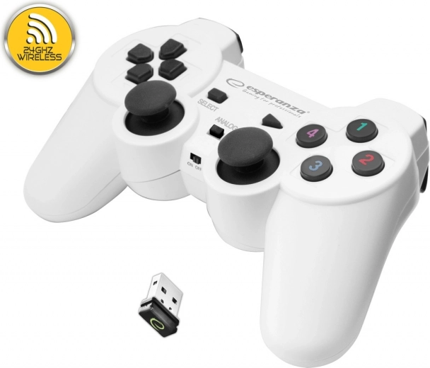 Bezprzewodowy gamepad Esperanza do PC i PS3 (biały)