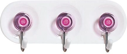 Samoprzylepny wieszak z 3 haczykami, plastik i metal, mix kolorów 11 × 4 cm