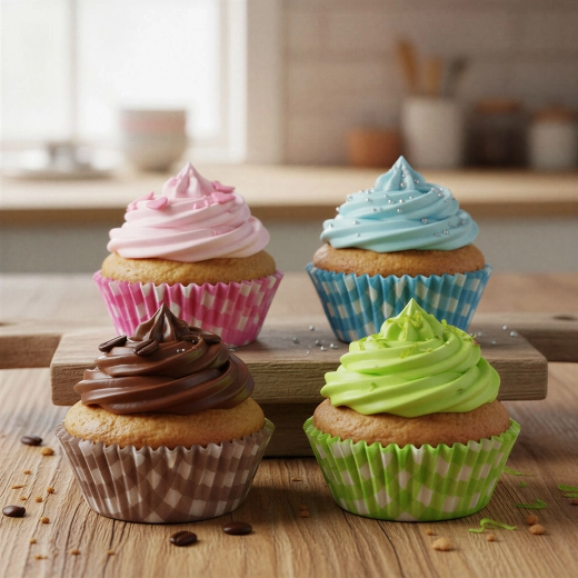 Papierowe papilotki w kratkę do muffinek – 100 sztuk